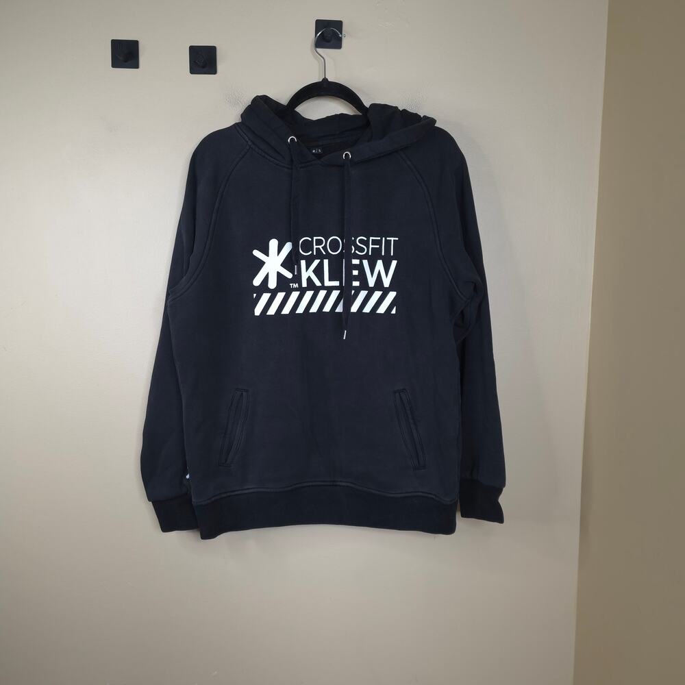 CrossFit KLEW Pull Over Logo Hooded Sweatshirt in Black Size S